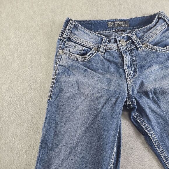 Silver Jeans Womens 25W Blue Suki Surplus Light Wash Denim Capris - Picture 7 of 12